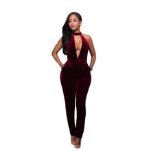 Load image into Gallery viewer, Choker Velvet Jumpsuit - Secret Apparel
