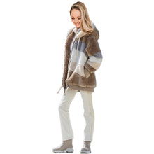 Load image into Gallery viewer, Women&#39;s Loose Plush Multicolor Hooded Jacket - Secret Apparel
