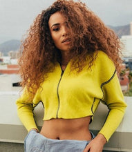 Load image into Gallery viewer, Yellow Crop Jacket Top - Secret Apparel
