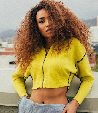 Yellow Crop Jacket Top - Secret Apparel