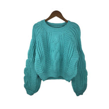 Load image into Gallery viewer, Loose Fit Long Lantern Sleeve Knitted Sweater - Secret Apparel
