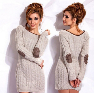 Slim Fit Knitted Jumper Dress - Secret Apparel