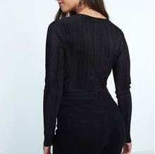 Load image into Gallery viewer, V Neck Long Sleeve  Bodysuit Pleated - Secret Apparel
