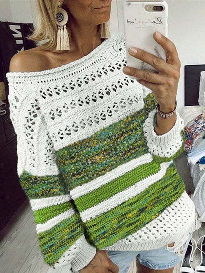 Printed Round Neck Sweater - Secret Apparel