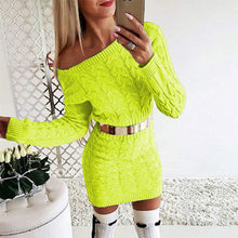 Load image into Gallery viewer, Knitted Off Shoulder Dress - Secret Apparel
