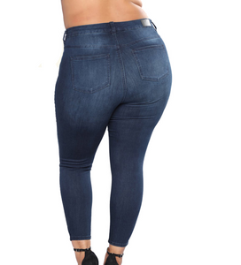 Plus Size Distressed Jeans Pants - Secret Apparel