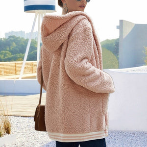 Hooded Thick Plush Coat - Secret Apparel