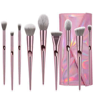 10 Pcs Metallic Makeup Brushes - Secret Apparel