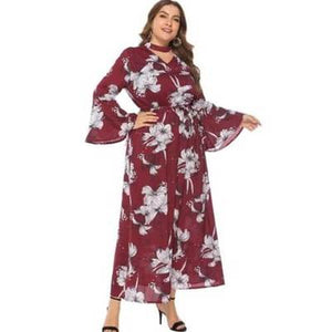 Bell Sleeve Plus Size Maxi Dress - Secret Apparel