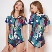 Load image into Gallery viewer, One-Piece Short Sleeve Swimsuit - Secret Apparel
