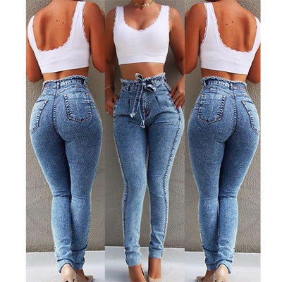 Paper Bag Waist Jeans - Secret Apparel