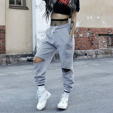 Ripped Knee Sweatpants - Secret Apparel