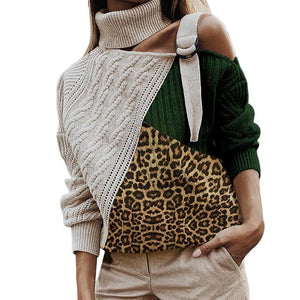 Leopard Patchwork Sweater - Secret Apparel