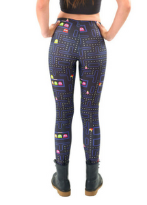 PacMan Pattern Printed Leggings - Secret Apparel