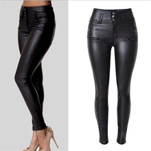 Load image into Gallery viewer, High Waist PU Leather Black Pants - Secret Apparel
