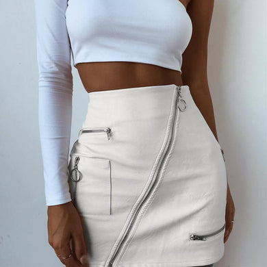 PU leather zipper skirt - Secret Apparel