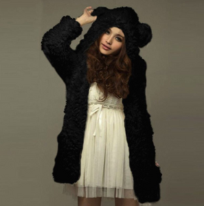 Bear Ears Hooded Wool Coat - Secret Apparel