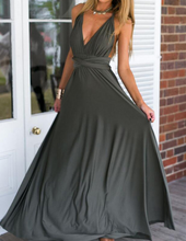 Load image into Gallery viewer, Plunge Tie Waist Maxi Dress - Secret Apparel
