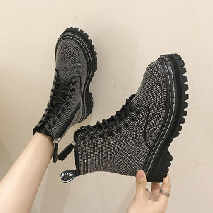 Women Lace Up Ankle Boots - Secret Apparel