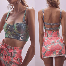 Load image into Gallery viewer, Sequined Sling Crop Top - Secret Apparel
