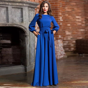 Evening Tie Waist Maxi Dress - Secret Apparel