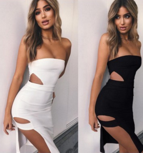 Hollowed Out Bodycon Dress - Secret Apparel