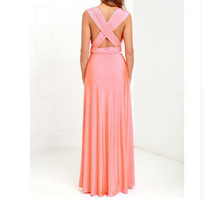 Plunge Tie Waist Maxi Dress - Secret Apparel