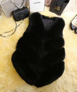 Sleeveless Faux Fur Coat - Secret Apparel