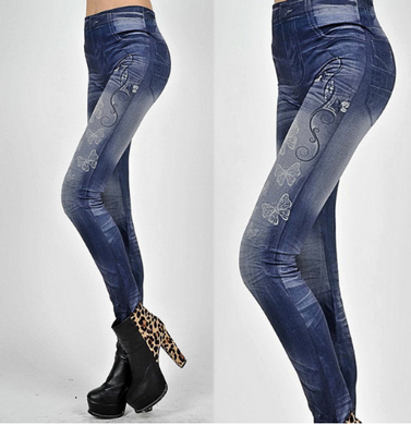 High Waist Printed Jeggings - Secret Apparel