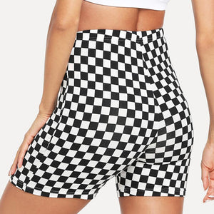 Chess Print Yoga Shorts - Secret Apparel