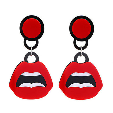 Mouth and US Flag Earrings - Secret Apparel