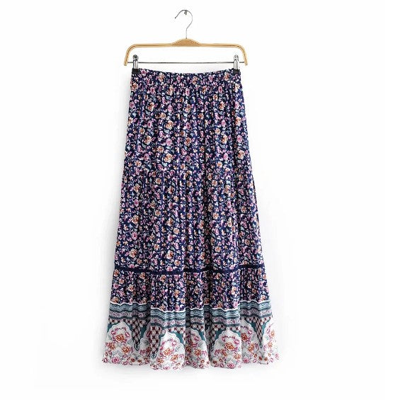 Printed Tiered Gypsy Skirt - Secret Apparel