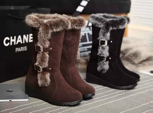 Faux Fur Snow Boots - Secret Apparel