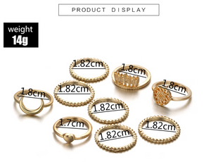 9Pcs Women Ring Set - Secret Apparel