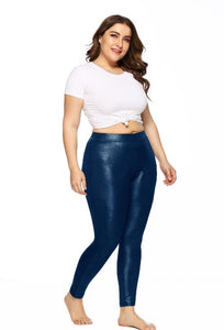 Plus Size Shiny Leggings - Secret Apparel