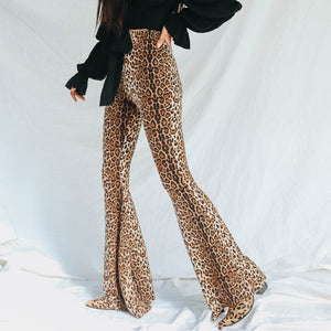 Animal Print Wide Leg Pants - Secret Apparel