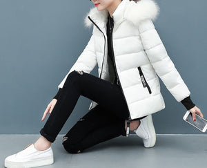 Hooded Fur Collar Padded Jacket - Secret Apparel