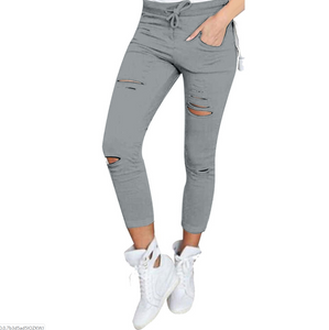 Ripped Casual Skinny Pants - Secret Apparel