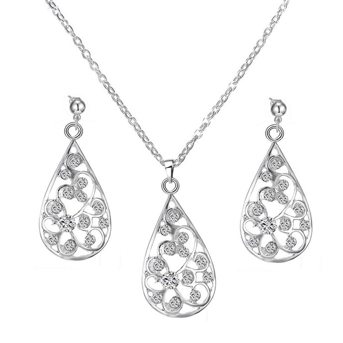 Droplet Pendant Necklace & Earrings - Secret Apparel