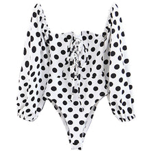 Load image into Gallery viewer, Off Shoulder Polka Dot Bodysuit - Secret Apparel
