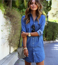 Load image into Gallery viewer, Denim shirt dress - Secret Apparel
