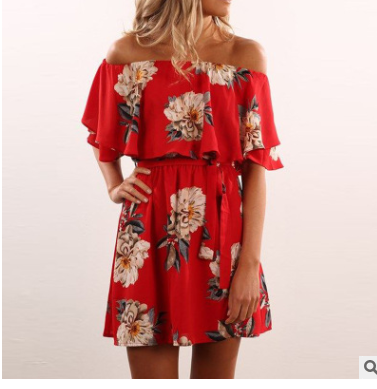 Off-shoulder Red Dress - Secret Apparel