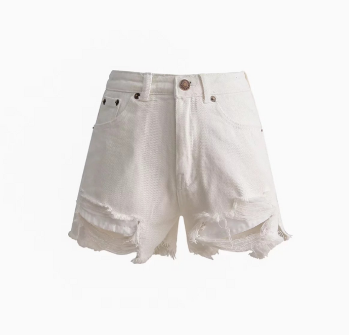 Ripped Jeans Shorts - Secret Apparel