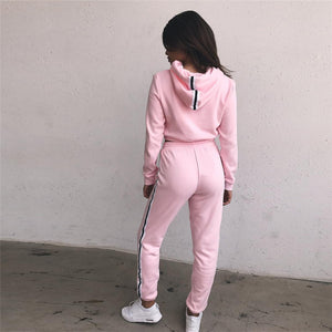 Women's Tracksuit 2 Piece Set Crop Top And Pants - Secret Apparel