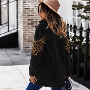 Warm Fur Animal Print Patch Coat - Secret Apparel