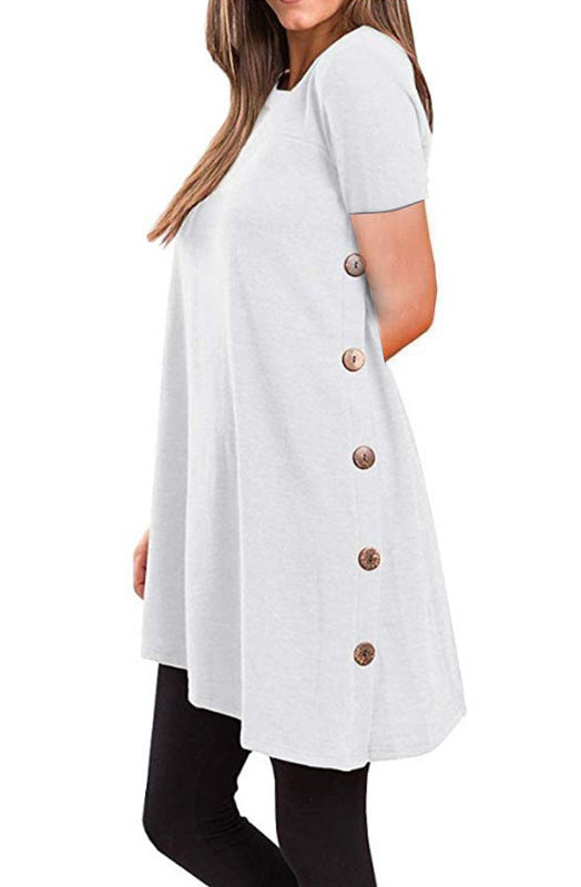 Short Sleeve Loose Dress Top - Secret Apparel