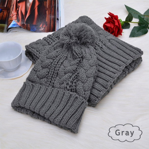 Warm Wool Scarf and Hat Set - Secret Apparel