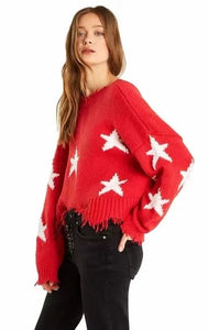 Star V-Neck Sweater - Secret Apparel