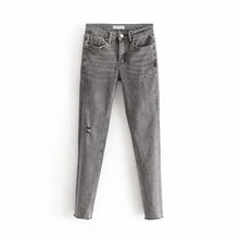 Load image into Gallery viewer, Straight Grey Jeans - Secret Apparel
