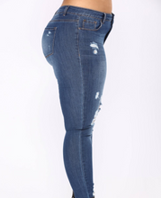 Load image into Gallery viewer, Plus Size Ripped Blue Pants - Secret Apparel
